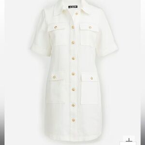 J Crew Linen Gamine Shirtdress in White